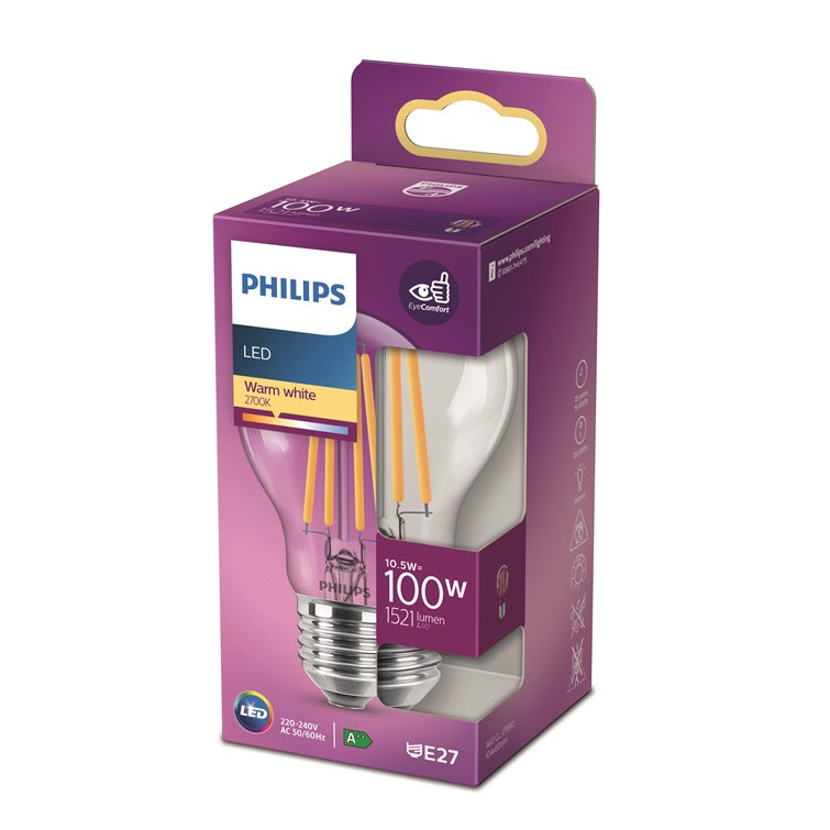 Lemputė Philips LED, A60, E27, 10,5 W, 1521 lm, 2700 K