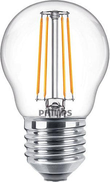 Philips LED filament bulb, P45, E27, 4.3W, 470lm, 2700K
