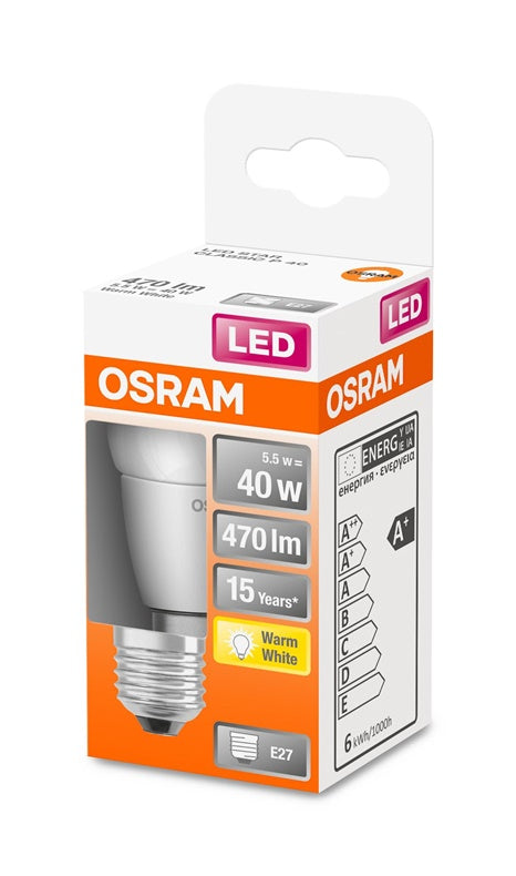 LIGHT BULB OSRAM LED, P40, E27, 5.5W, 470lm, 2700K