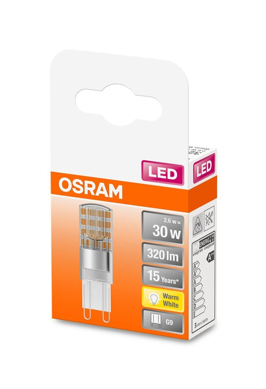 LED bulb Osram T15, G9, 2.6W, 2700K, 320lm, clear