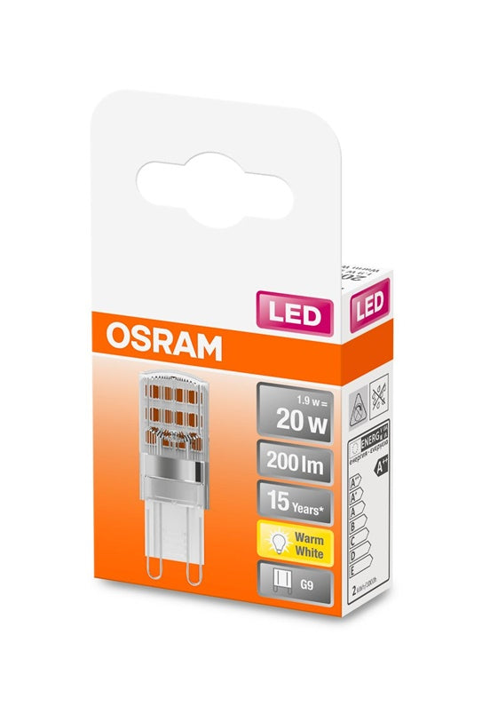 LED lamp Osram T15, G9, 1.9W, 2700K, 200lm, clear