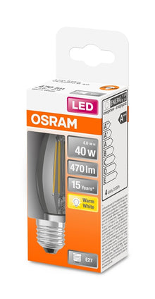 LEMPUTĖ OSRAM LED FILAMENTINĖ,B35, E27, 3.4/4W, 470LM, 2700K