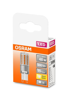 LED lemputė Osram, T18, G9, 4.8W, 2700K, 600lm, skaidri