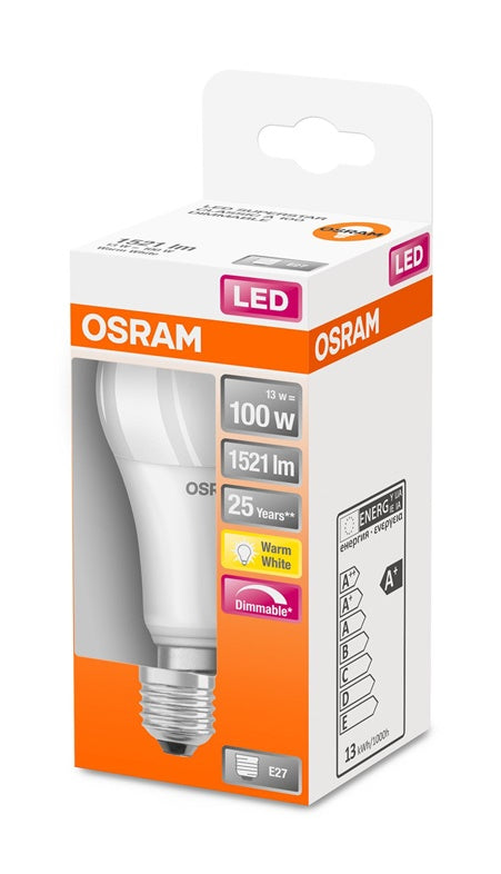 Lemputė Osram LED, A60, E27, 13 W, 1521 lm, 2700 K
