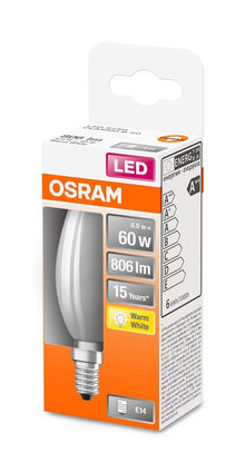 LED light bulb OSRAM, B35, E14, 6 W, 806 lm, 2700 K