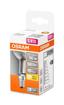 LED lemputė Osram R50, 36°, 4.3W, E14, 2700K, 345lm, skaidri