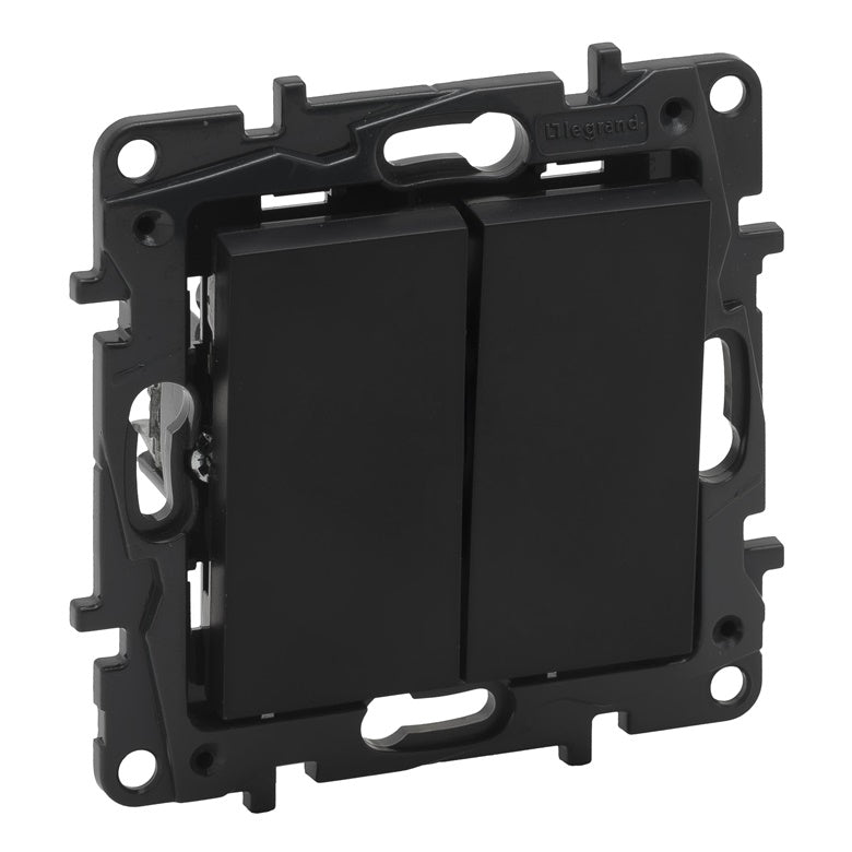 LEGRAND NILOE STEP Switch, 2-gang, black