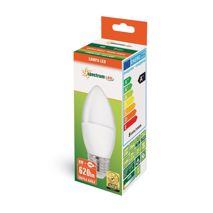 Żarówka Spectrum LED, B35, E27, 8W, 620LM, 3000K