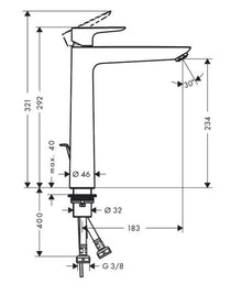 Praustuvės maišytuvas HANSGROHE TALIS E 71716670, juodas