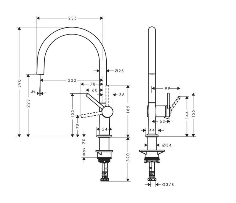 Virtuvinis maišytuvas Hansgrohe TALIS M54 72804670, juodas