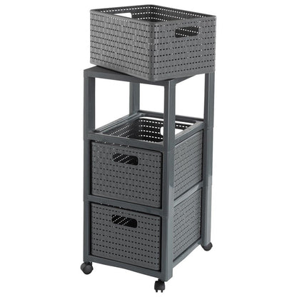 Storage unit with drawers ROTHO, grey, 37.5×32.5×71.2 cm