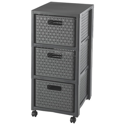 Storage unit with drawers ROTHO, grey, 37.5×32.5×71.2 cm