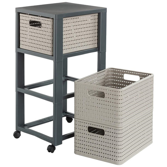 Storage unit with drawers ROTHO, sand, 37.5×32.5×71.2 cm