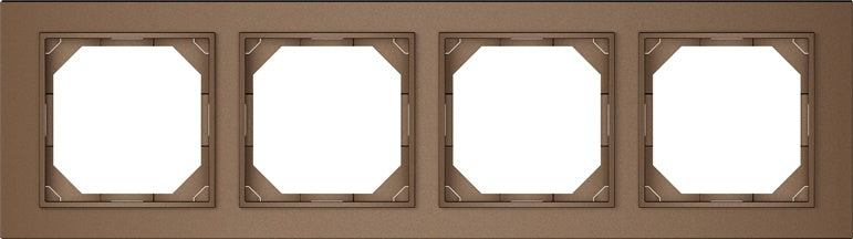 VILMA QR1000 four-gang frame, mocha