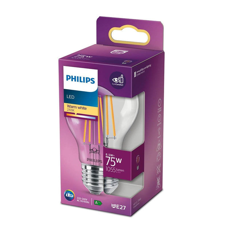 Philips LED bulb, A60, E27, 8.5 W, 1055 lm, 2700 K