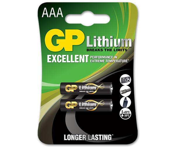 Baterie GP LITHIUM AAA/LR03, 1,5V, 2 szt.