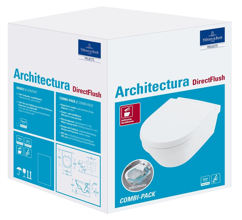 Wall-hung toilet with lid VILLEROY & BOCH, 410×400mm