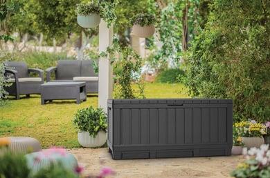 Plastikowa skrzynia KENTWOOD, 350 l, brązowa
