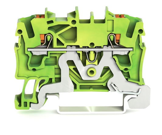 Wago 2202-1207 DIN terminal block, 2.5 mm², 2-way, yel/grn.