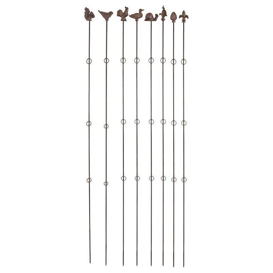 Plant support, 6.2 cm x 2.8 cm x 178.5 cm, metal, brown