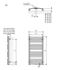 Electric towel dryer TERMA D01 50 x 96 cm