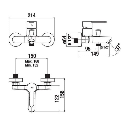 Bathtub faucet JIKA LYRA SMART H3211Z70044001