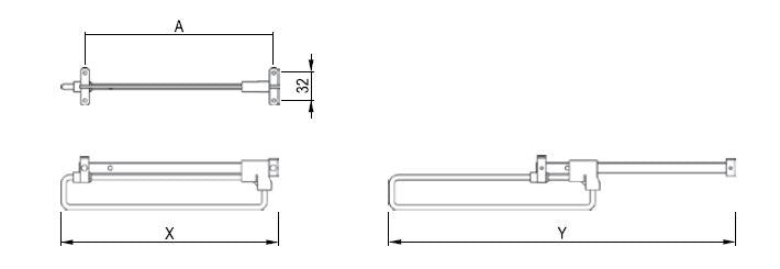 Clothing hangers, 400 mm, nickel colored