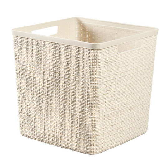 Storage box CURVER JUTE, 17 l, cream, 28×28×27 cm