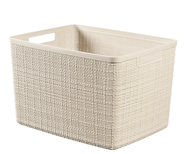 Daiktadėžė CURVER JUTE, 20 l, kreminė, 36×28×23 cm