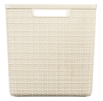 Storage box CURVER JUTE, 17 l, cream, 28×28×27 cm