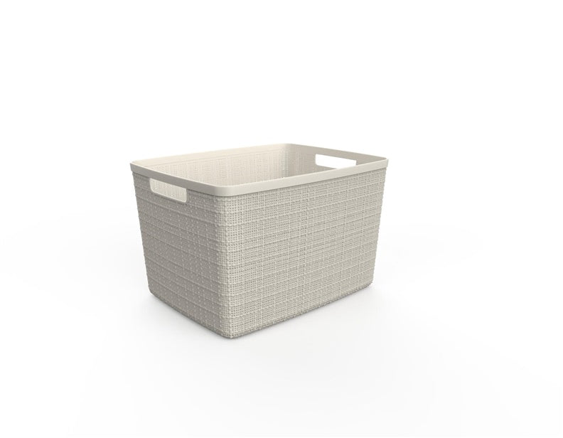 Daiktadėžė CURVER JUTE, 20 l, kreminė, 36×28×23 cm