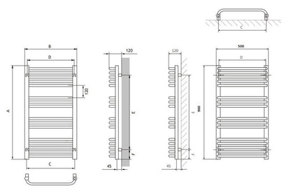 Electric towel warmer Terma Anno white 50x90