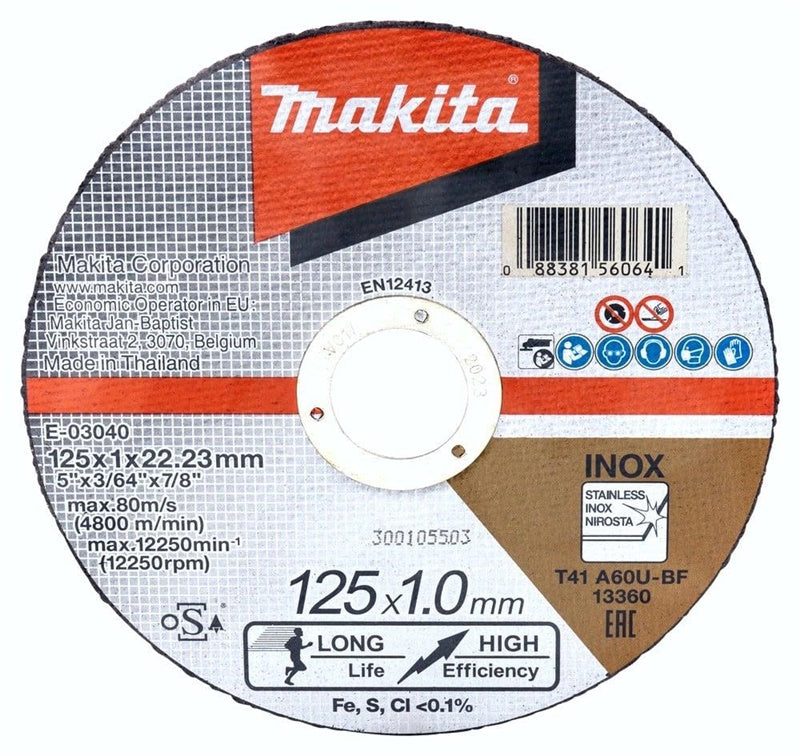 Metalo pjovimo diskas E-03040, 125×1 mm, RST, 1 vnt.