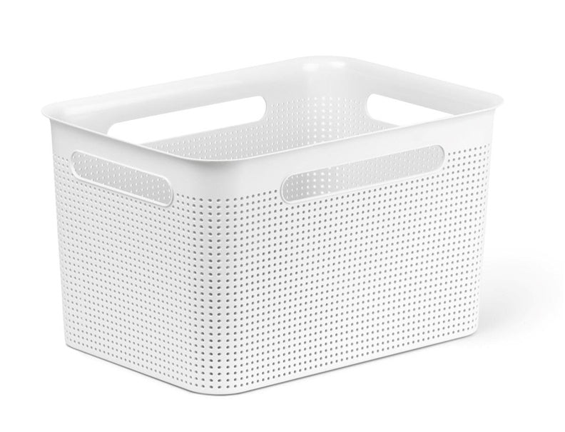 Storage box ROTHO BRISEN, 16 l, white, 36×26.2×21.1 cm