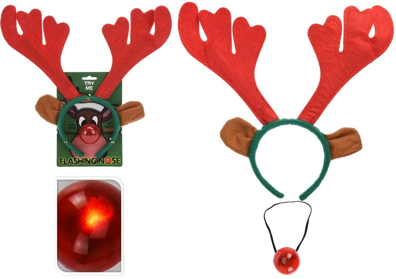 Christmas headband and light-up nose AAF201700