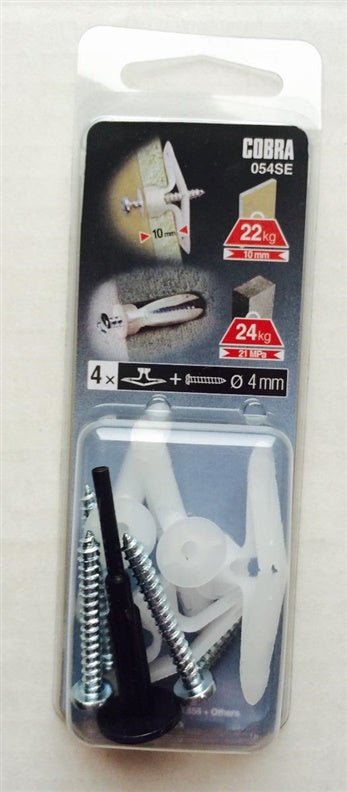 Fixings GKP, 7.4 x 28 mm, nylon, 4 pcs.