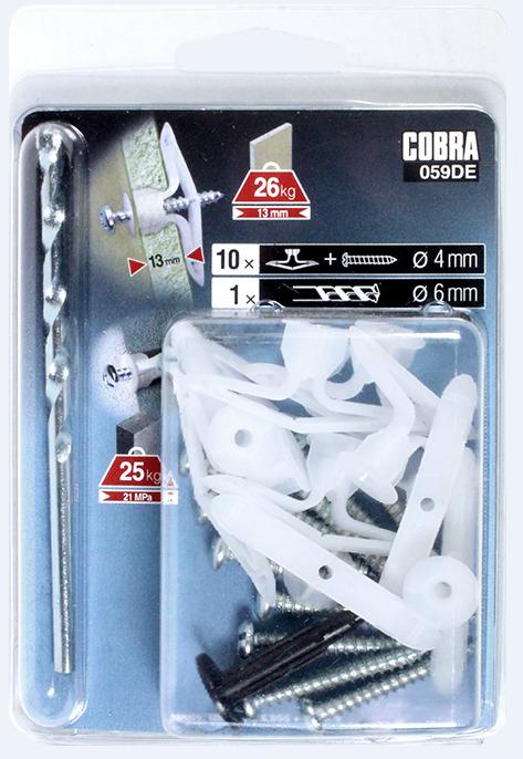 Screws for drywall, 7.4 x 31 mm, nylon, 10 pcs.