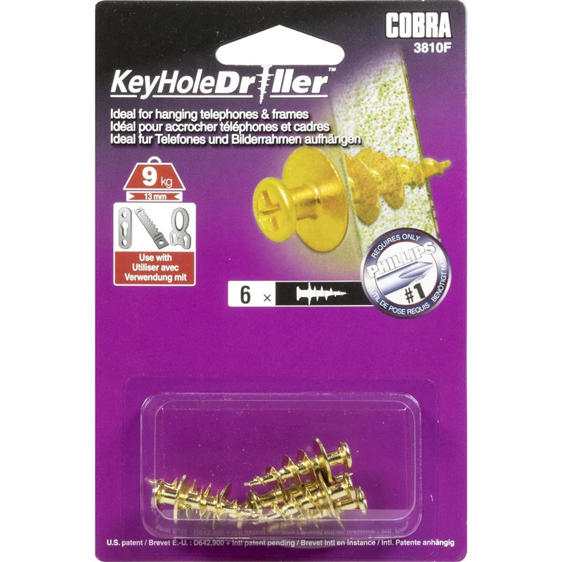 Picture hooks for plasterboard, 12 x 27 mm, 6 pcs.