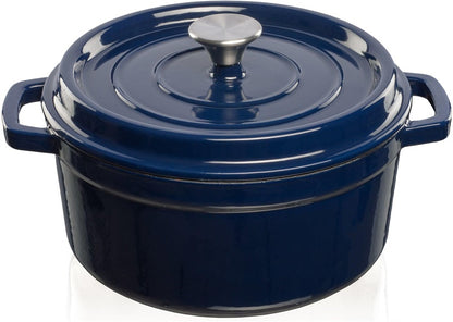 Pot with lid 4.7l, dark blue