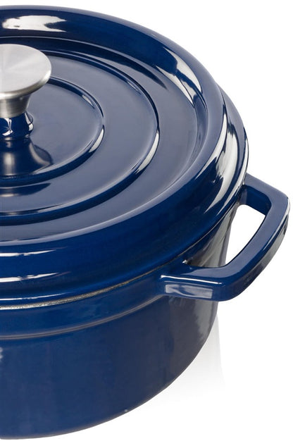 Pot with lid 4.7l, dark blue