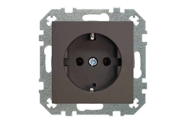 LIREGUS RETRO Socket, with earth, brown
