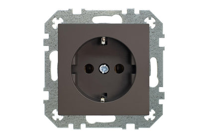 LIREGUS RETRO Socket, with earth, brown