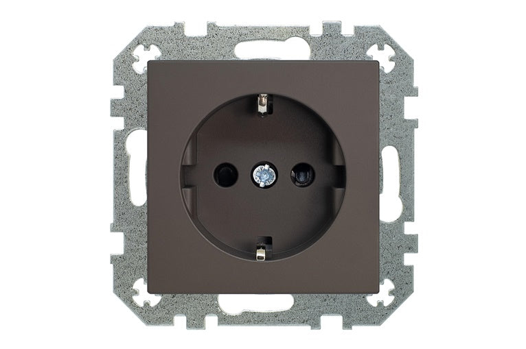 LIREGUS RETRO Socket, with earth, brown