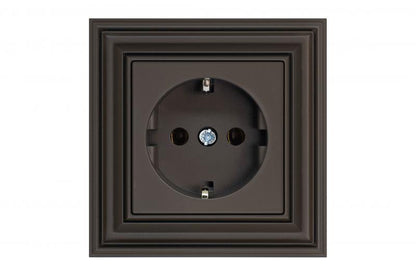 LIREGUS RETRO Socket, with earth, brown