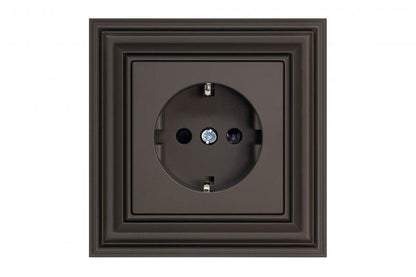 LIREGUS RETRO Socket, with earth, brown
