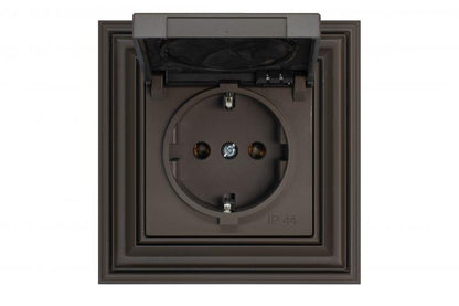 LIREGUS RETRO Socket, brown, IP44