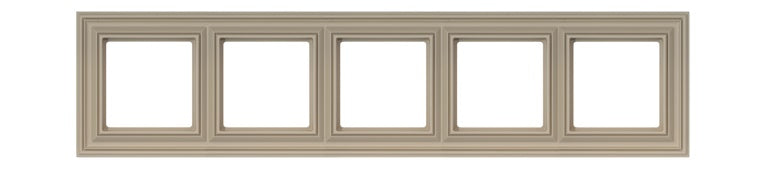 Five-gang frame LIREGUS RETRO, cream-colored