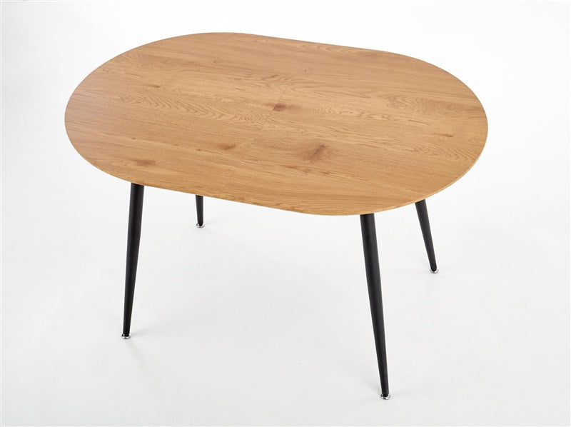 Valgomojo stalas Colorado, juodas/ąžuolo,120-160x80x74cm