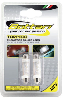 Lemtupės 4 baltų LED Torpedo, 2 vnt