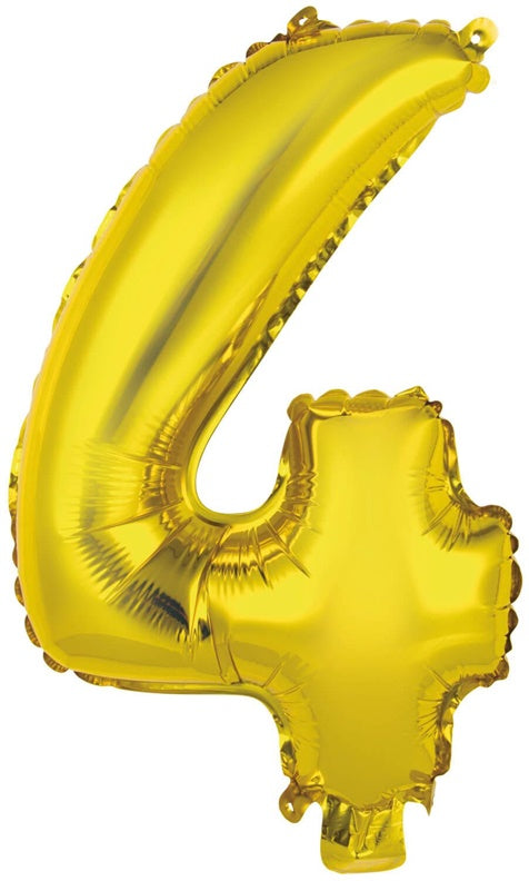 Balloon number 4, gold, 1 pc.